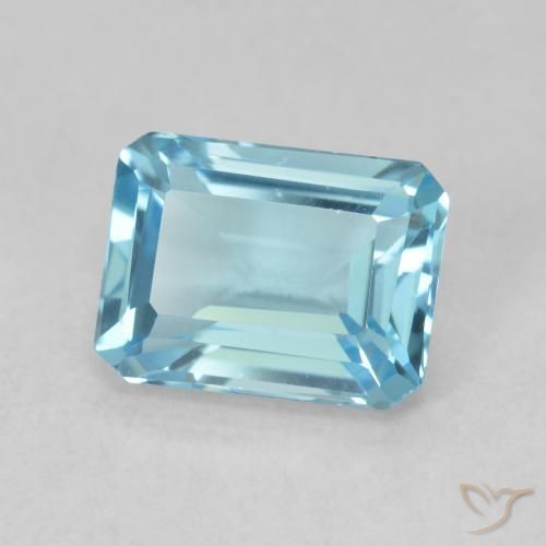 9,17 ctw natürlicher Swiss Blue Topas, Oktagonschliff, VS