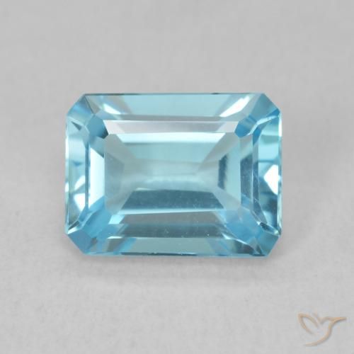 1.90ct Natürlicher Swiss Blue Topas, Smaragdschliff, VVS