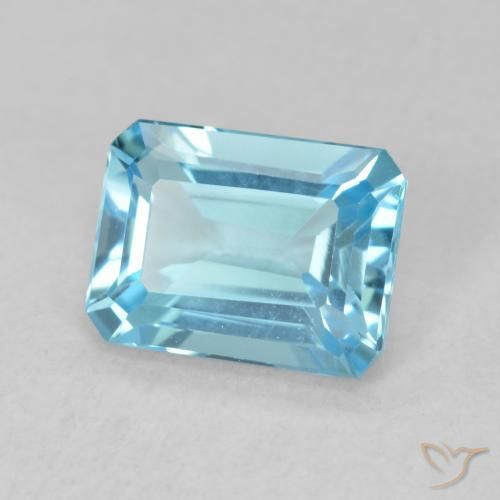 9,17 ctw natürlicher Swiss Blue Topas, Oktagonschliff, VVS