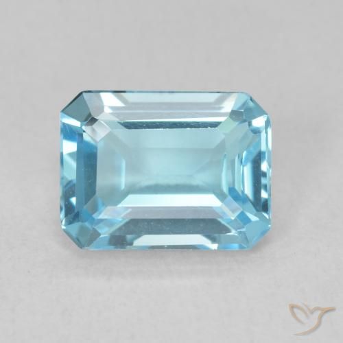 1.90ct Natürlicher Swiss Blue Topas, Smaragdschliff, VVS