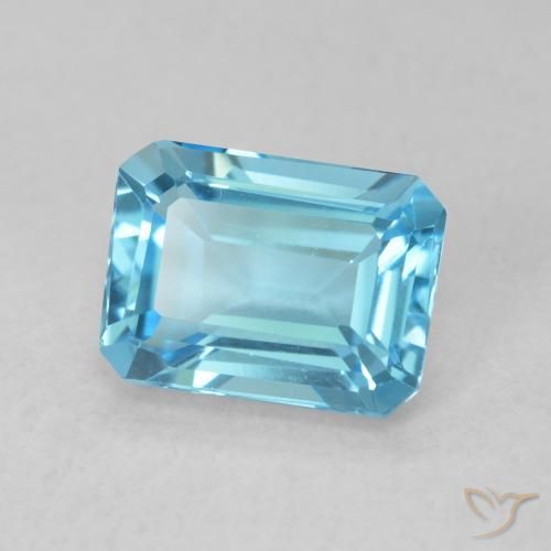 1,86 ctw natürlicher blauer Topas, Smaragdschliff, VVS