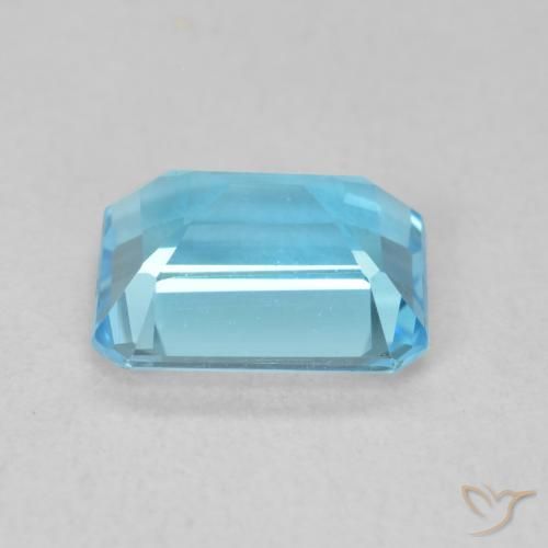1,86 ctw natürlicher blauer Topas, Smaragdschliff, VVS