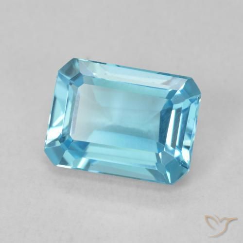 9,17 ctw natürlicher Swiss Blue Topas, Oktagonschliff, VVS