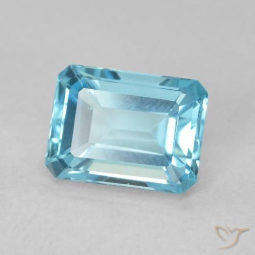 9,17 ctw natürlicher Swiss Blue Topas, Oktagonschliff, VVS