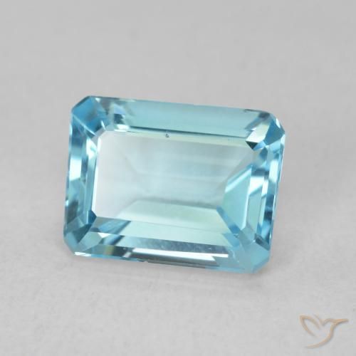 9,17 ctw natürlicher Swiss Blue Topas, Oktagonschliff, VVS
