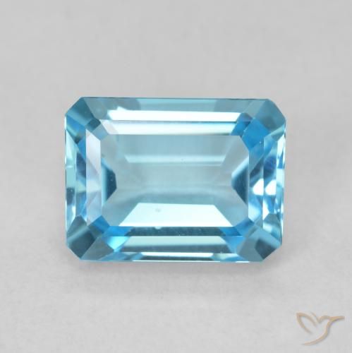 2.04ct Natürlicher Swiss Blue Topas, Smaragdschliff, VVS