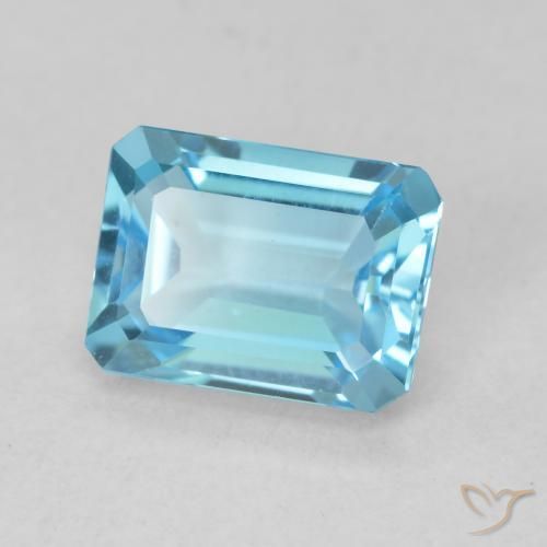 9,17 ctw natürlicher Swiss Blue Topas, Oktagonschliff, VVS