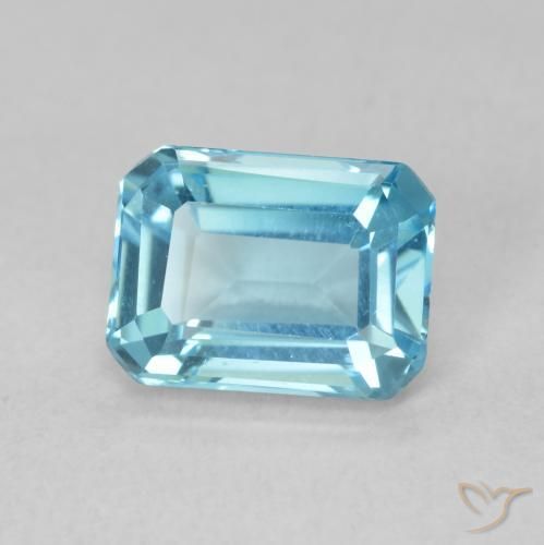 9,17 ctw natürlicher Swiss Blue Topas, Oktagonschliff, VVS