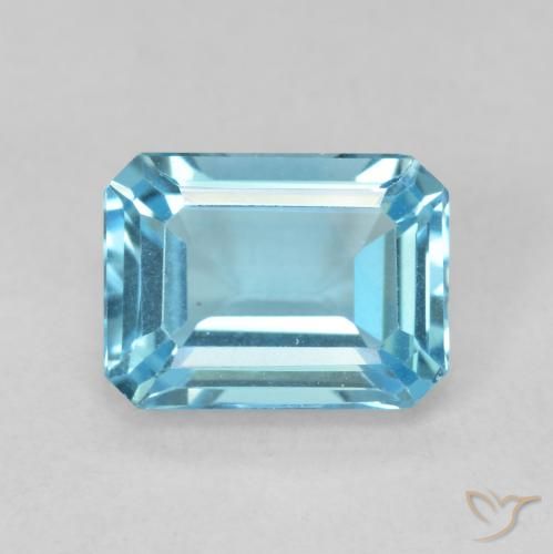 1.93ct Natürlicher Swiss Blue Topas, Smaragdschliff, VVS-VS