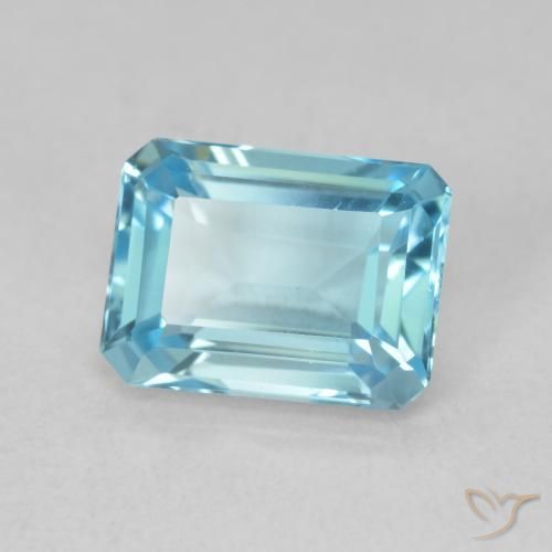9,17 ctw natürlicher Swiss Blue Topas, Oktagonschliff, VVS