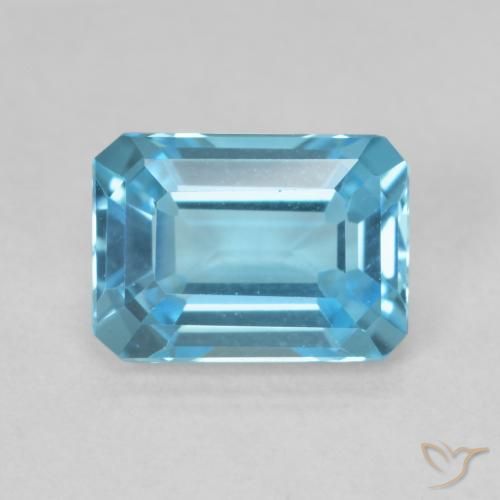 1.82ct Natürlicher Swiss Blue Topas, Smaragdschliff, VVS