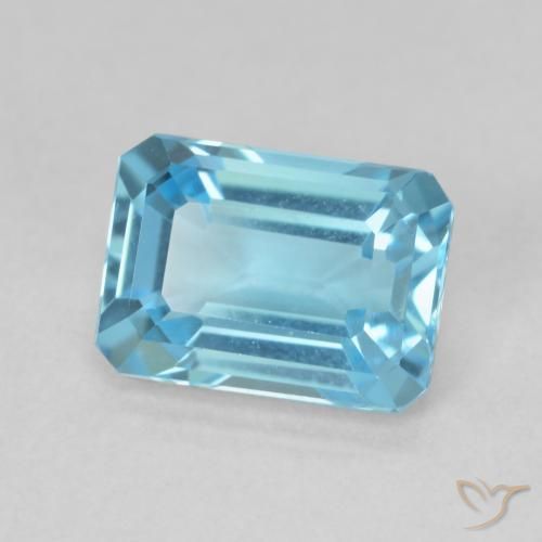9,17 ctw natürlicher Swiss Blue Topas, Oktagonschliff, VVS