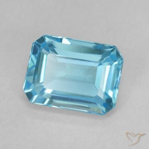9,17 ctw natürlicher Swiss Blue Topas, Oktagonschliff, VVS