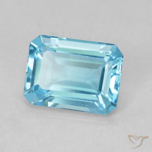 9,17 ctw natürlicher Swiss Blue Topas, Oktagonschliff, VVS