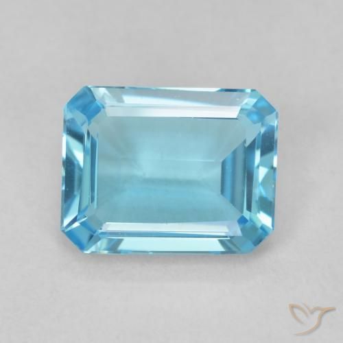 1.72ct Natürlicher Swiss Blue Topas, Smaragdschliff, VVS