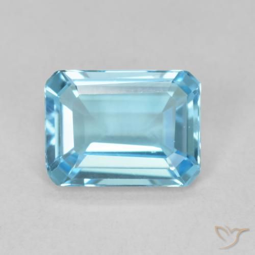 1.64ct Natürlicher Swiss Blue Topas, Smaragdschliff, VVS