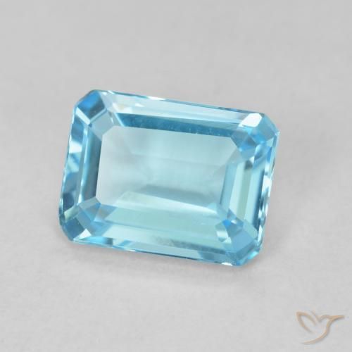 9,17 ctw natürlicher Swiss Blue Topas, Oktagonschliff, VVS