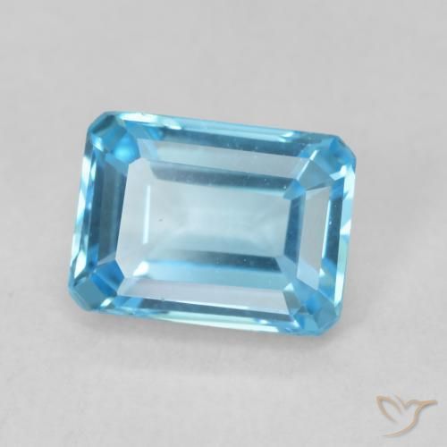 9,17 ctw natürlicher Swiss Blue Topas, Oktagonschliff, VVS-VS
