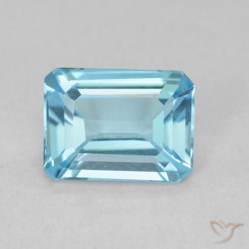 1.70ct Natürlicher Swiss Blue Topas, Smaragdschliff, VVS-VS