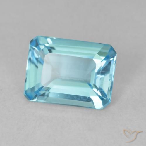 9,17 ctw natürlicher Swiss Blue Topas, Oktagonschliff, VVS-VS