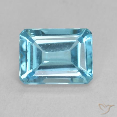 1.98ct Natürlicher Swiss Blue Topas, Smaragdschliff, VVS-VS