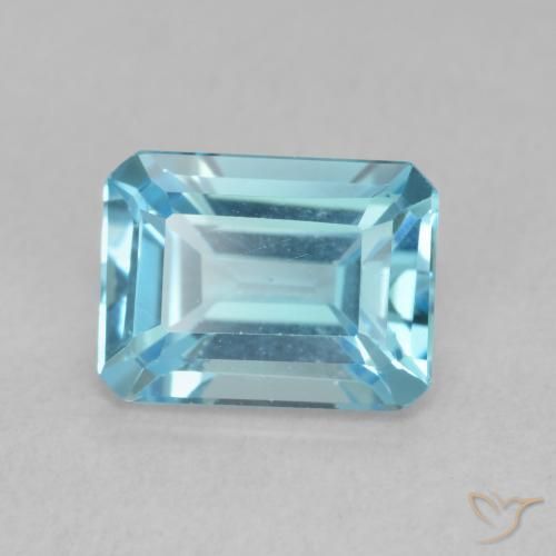 9,17 ctw natürlicher Swiss Blue Topas, Oktagonschliff, VVS-VS