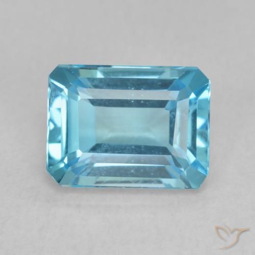 2.09ct Natürlicher Swiss Blue Topas, Smaragdschliff, VVS-VS
