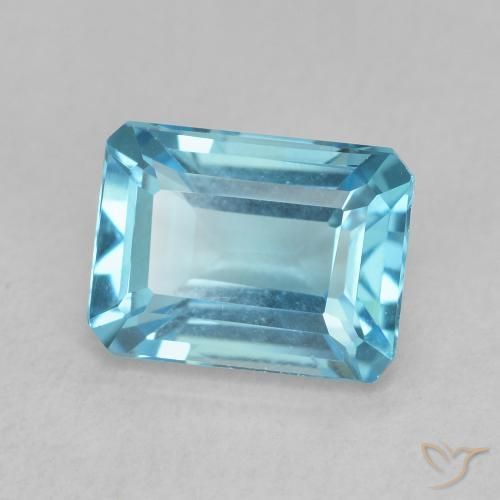 9,17 ctw natürlicher Swiss Blue Topas, Oktagonschliff, VVS-VS
