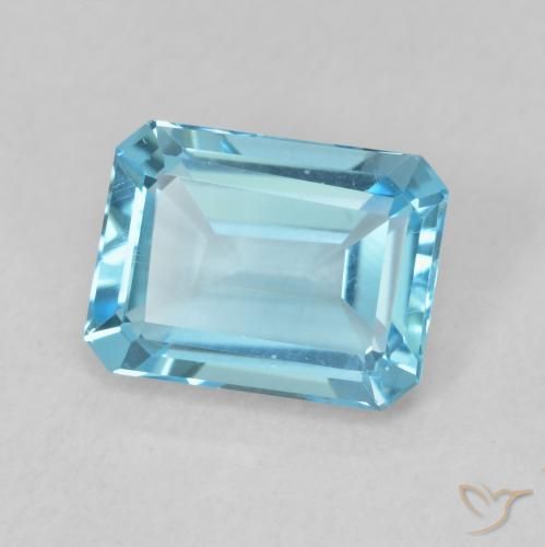 9,17 ctw natürlicher Swiss Blue Topas, Oktagonschliff, VVS-VS