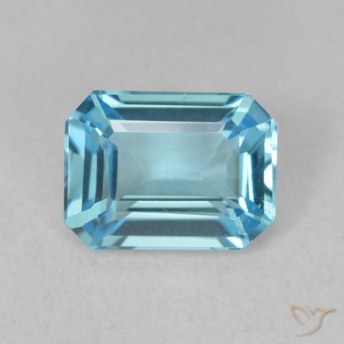 1.86ct Natürlicher Swiss Blue Topas, Smaragdschliff, VVS-VS