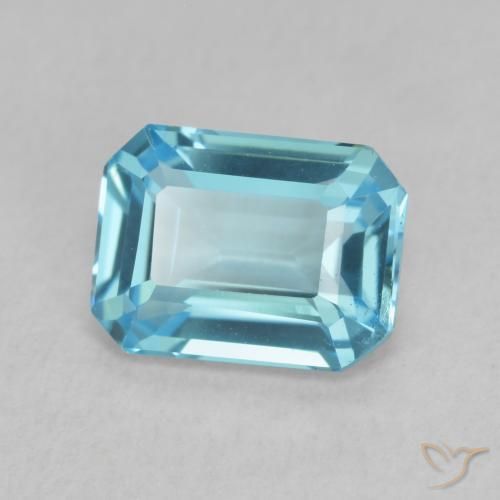 9,17 ctw natürlicher Swiss Blue Topas, Oktagonschliff, VVS-VS