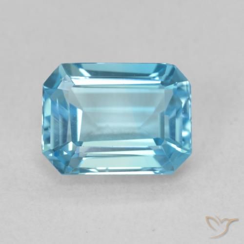2.03ct Natürlicher Swiss Blue Topas, Smaragdschliff, VVS