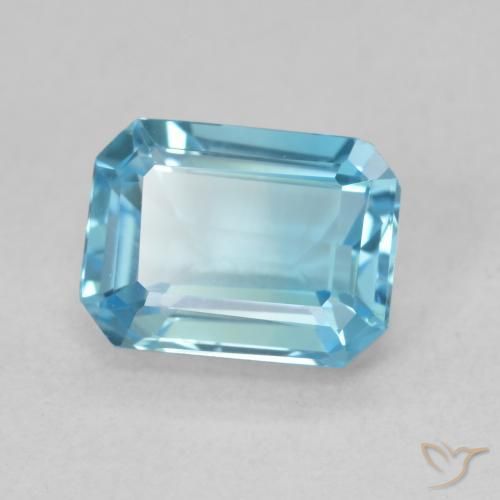 9,17 ctw natürlicher Swiss Blue Topas, Oktagonschliff, VVS