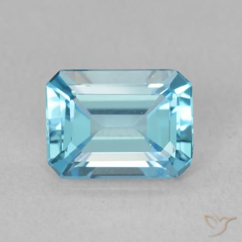 1.74ct Natürlicher Swiss Blue Topas, Smaragdschliff, VVS