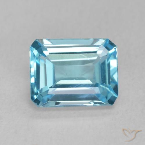 2.04ct Natürlicher Swiss Blue Topas, Smaragdschliff, VS