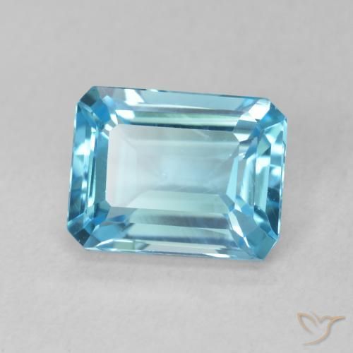9,17 ctw natürlicher Swiss Blue Topas, Oktagonschliff, VS