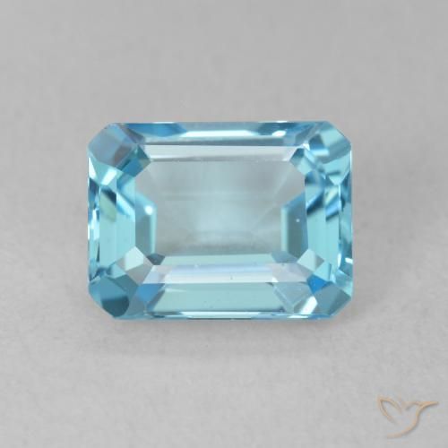 1.93ct Natürlicher Swiss Blue Topas, Smaragdschliff, VVS-VS
