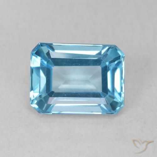 2.04ct Natürlicher Swiss Blue Topas, Smaragdschliff, VVS-VS