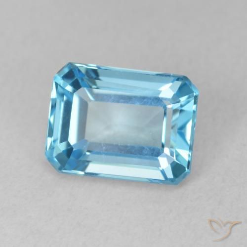 9,17 ctw natürlicher Swiss Blue Topas, Oktagonschliff, VVS-VS