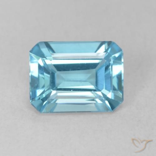 1.81ct Natürlicher Swiss Blue Topas, Smaragdschliff, VVS-VS