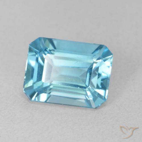 9,17 ctw natürlicher Swiss Blue Topas, Oktagonschliff, VVS-VS