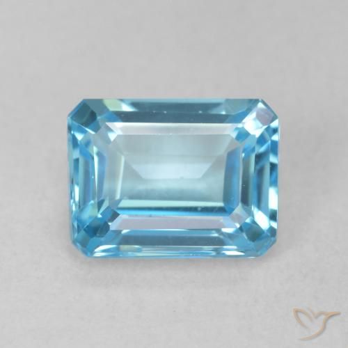 2.05ct Natürlicher Swiss Blue Topas, Smaragdschliff, VVS-VS