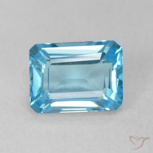 2.06ct Natürlicher Swiss Blue Topas, Smaragdschliff, VVS-VS