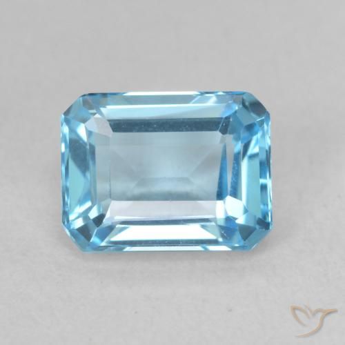 2.11ct Natürlicher Swiss Blue Topas, Smaragdschliff, VVS