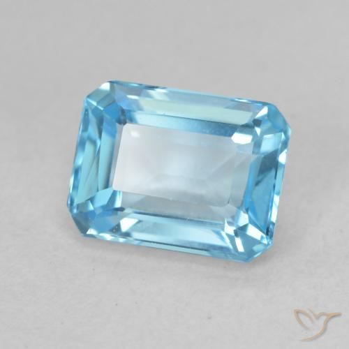 9,17 ctw natürlicher Swiss Blue Topas, Oktagonschliff, VVS