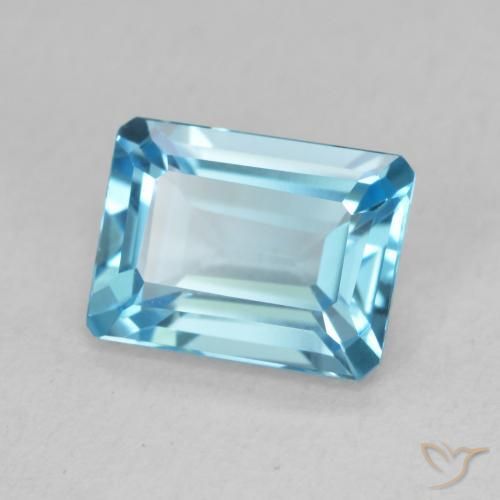 9,17 ctw natürlicher Swiss Blue Topas, Oktagonschliff, VVS