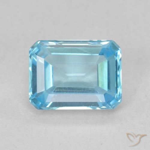 2.11ct Natürlicher Swiss Blue Topas, Smaragdschliff, VVS