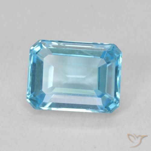 9,17 ctw natürlicher Swiss Blue Topas, Oktagonschliff, VVS