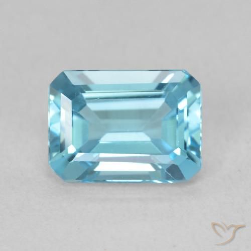 1.82ct Natürlicher Hellgrünliches Blau Topas, Smaragdschliff, VVS
