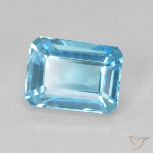9,17 ctw natürlicher Swiss Blue Topas, Oktagonschliff, VVS